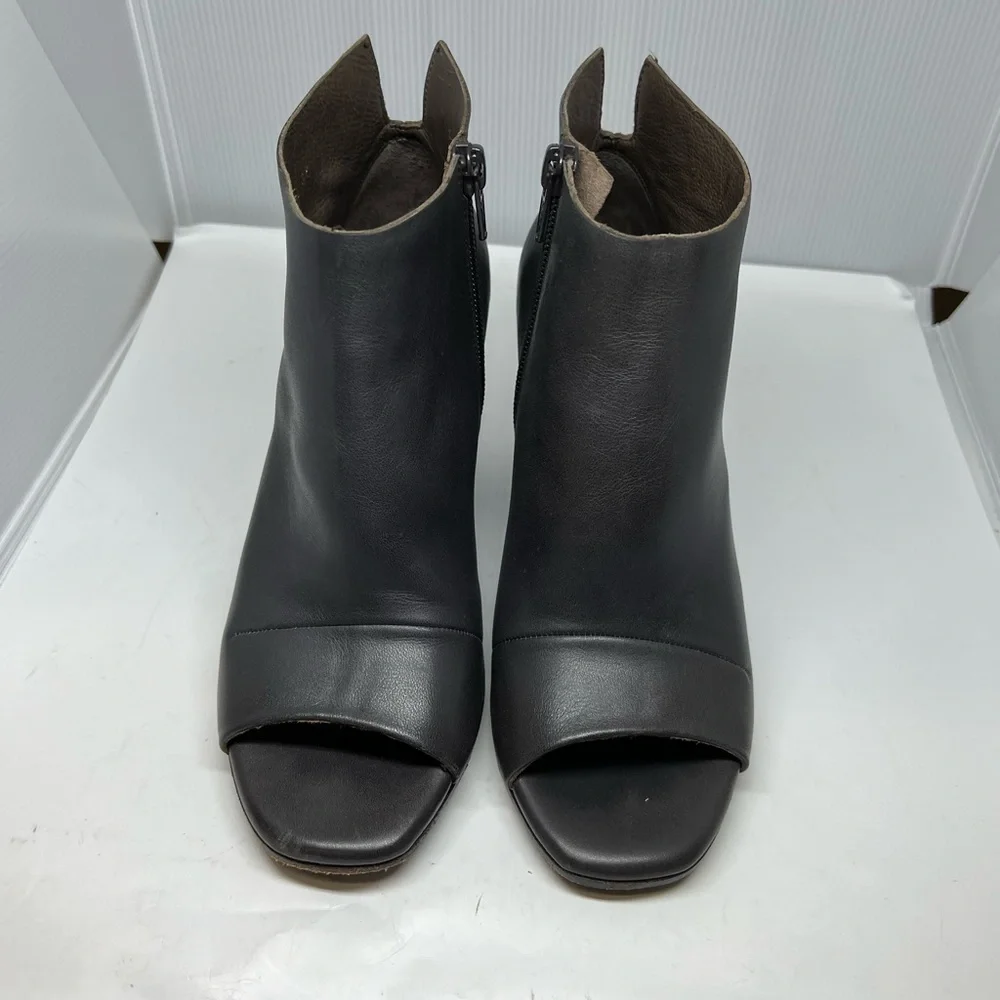 Coclico Brown Leather Open Toe Heeled Ankle Boots